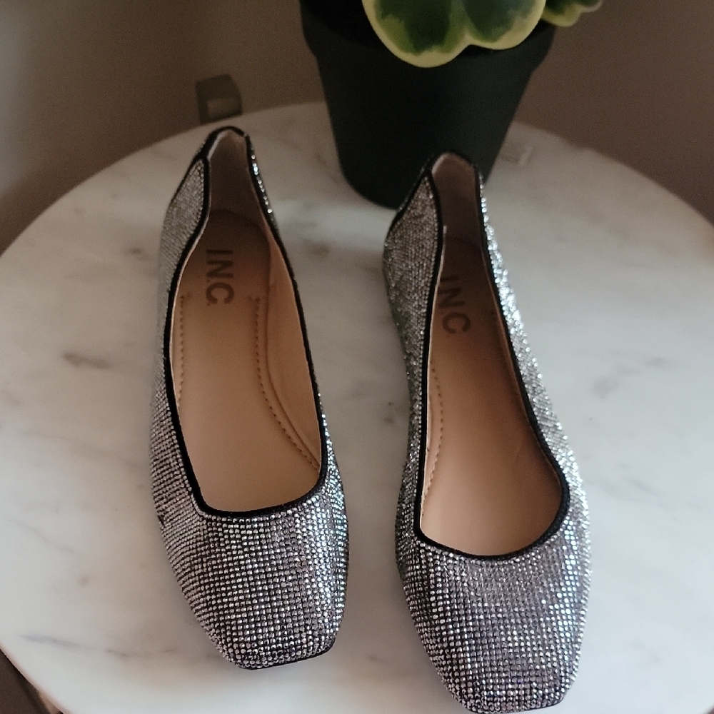 INC International Concepts Women's Shimmering Silver Loafers